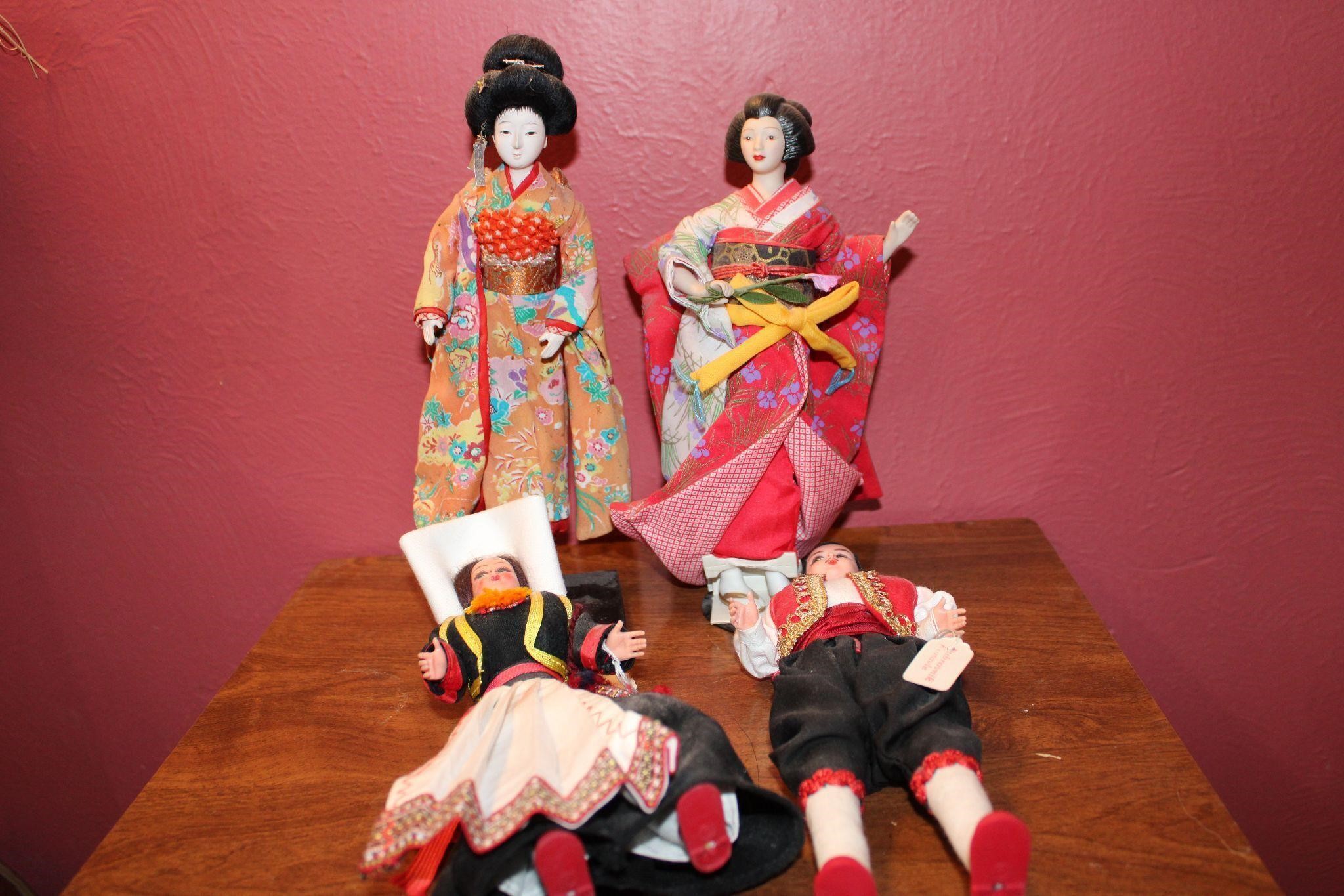 Vintage Geisha and Croatian dolls