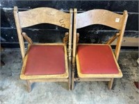 Pair of Vintage Folding Child's Chairs