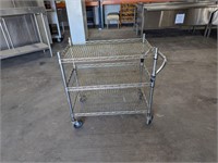 3 Shelf Metal Rolling Cart 34” x 18” x 32”