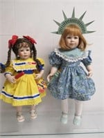 TWO ANNIVERSARY PORCELAIN DOLLS: