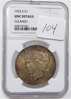 1923-S Silver Dollar NGC Unc. Details Cleaned
