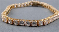 Vermeil Silver Cubic Zirconia Tennis Bracelet