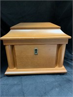 WOOD JEWELRY BOX W/ KEYS - 8 X 5 X 6.5 “