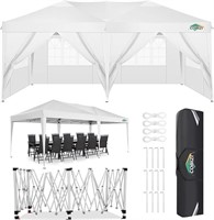 N9624 10x20 Pop up Canopy Tent w/6 Sidewalls White