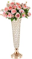 20 Inch Golden Crystal Vase  Gold 1 pc.