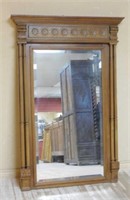 Henri II Style Walnut Beveled Mirror.