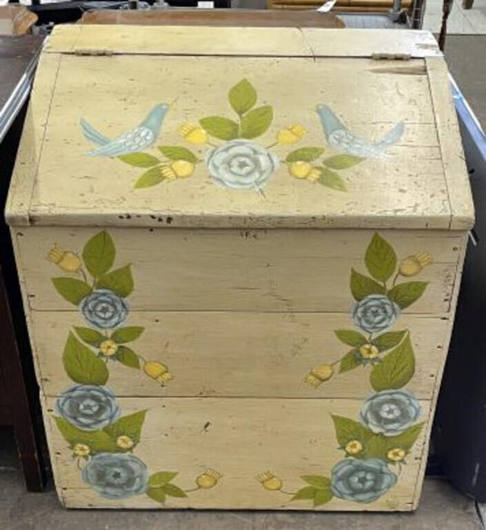 Painted Antique Wooden Storage Box