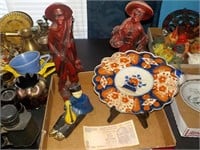 Oriental plate, plastic Oriental figures