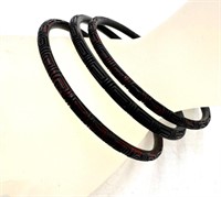 Oriental Carved Bracelets, set of 3