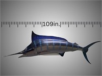 Large sailfish specimen, wall mounted, slight wear