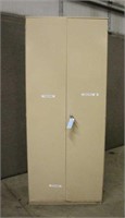 Metal Upright Cabinet w/Doors, Approx 36"x18"x87"