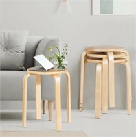 Costway Set of 4 18'' Bent wood Stools