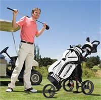 Goplus Folding 3 Wheels Golf Push Cart W/Seat