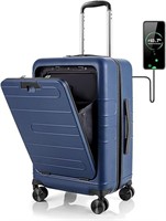 Costway USB 20'' Carry On Luggage - Navy