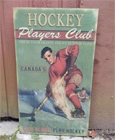 Wooden Hockey Players Club Poster 18" x 30"