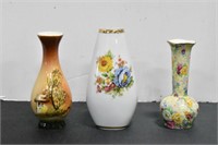 Vintage Hand Painted Bud Vases
