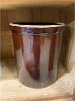 large brown stoneware crock