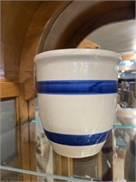 rrp Roseville USA blue stripe pottery bowl