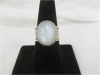 STERLING SILVER MOONSTONE RING SZ 7.5