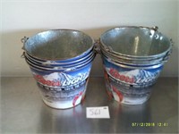 Lot of 10 Beer Round Galvanized Metal Pails