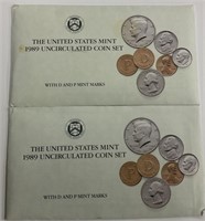 2 QTY 1989 US MINT UC SETS WITH D AND P MINT MARKS
