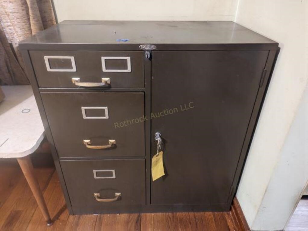 Cole-Steel Metal File Cabinet with Safe