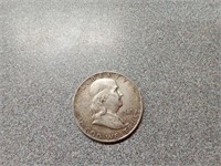 1949 silver Franklin Half coin