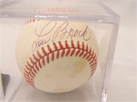 Lou Brock Signed Baseball; In Acrylic Case;