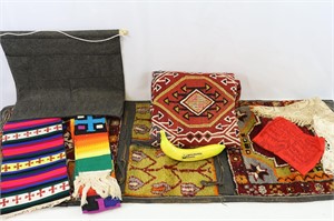 8 Textiles: Camel Saddle, Turkish Sashes, Crochet+