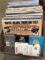 Vinyl records, VHS Tapes.