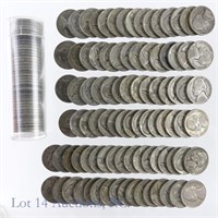 1942-1945 Silver Jefferson WW2 Nickels (140)