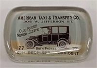 Vintage American Taxi Co. Advertising Paperweight