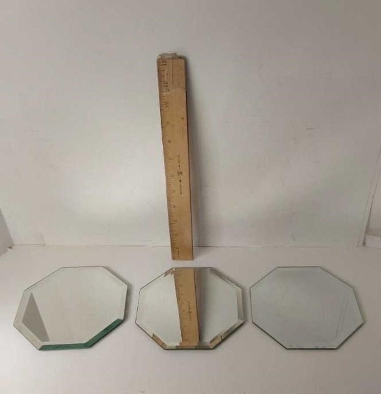 3 Octagon Mirrors For Candle Display U15B