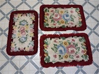 (3) Vintage Rose Motif Style Carpets