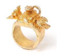 Decorative Akan Gold-Style Ring