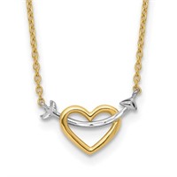 14 Kt Diamond-cut Heart and Arrow Necklace