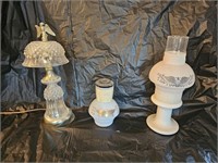 Federal Eagle Lamp, Candle Holder and Hottle