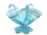 Davidson Blue Opal Whimsey Basket c1891