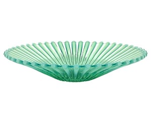 Fine Green Opal Iridescent Ribbed Bowl