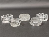 Set of 5 Vintage Glass Salt Cellars