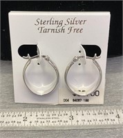 Sterling Silver Oval High Polished Hoop Earrings