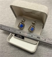 Sterling Silver Denim Lapis Earrings New