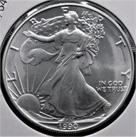 1990 SILVER EAGLE  GEM