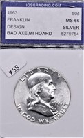 1963 IGS MS66 FRANKLIN HALF DOLLAR