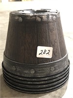 5 Whiskey Barrel pots DARK