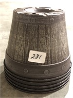 5 Whiskey Barrel pots