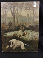 Hunting Scene on Canvas Print  (Approx. 15 X 20)