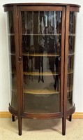 DESIRABLE 1910 MAHOGANY ONE DOOR GLASS CURIO