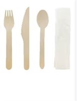 Individually wrapped bulk cutlery set with napkin