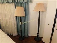 Floor Lamps Set of 2- Approx. 5' and 6' Black